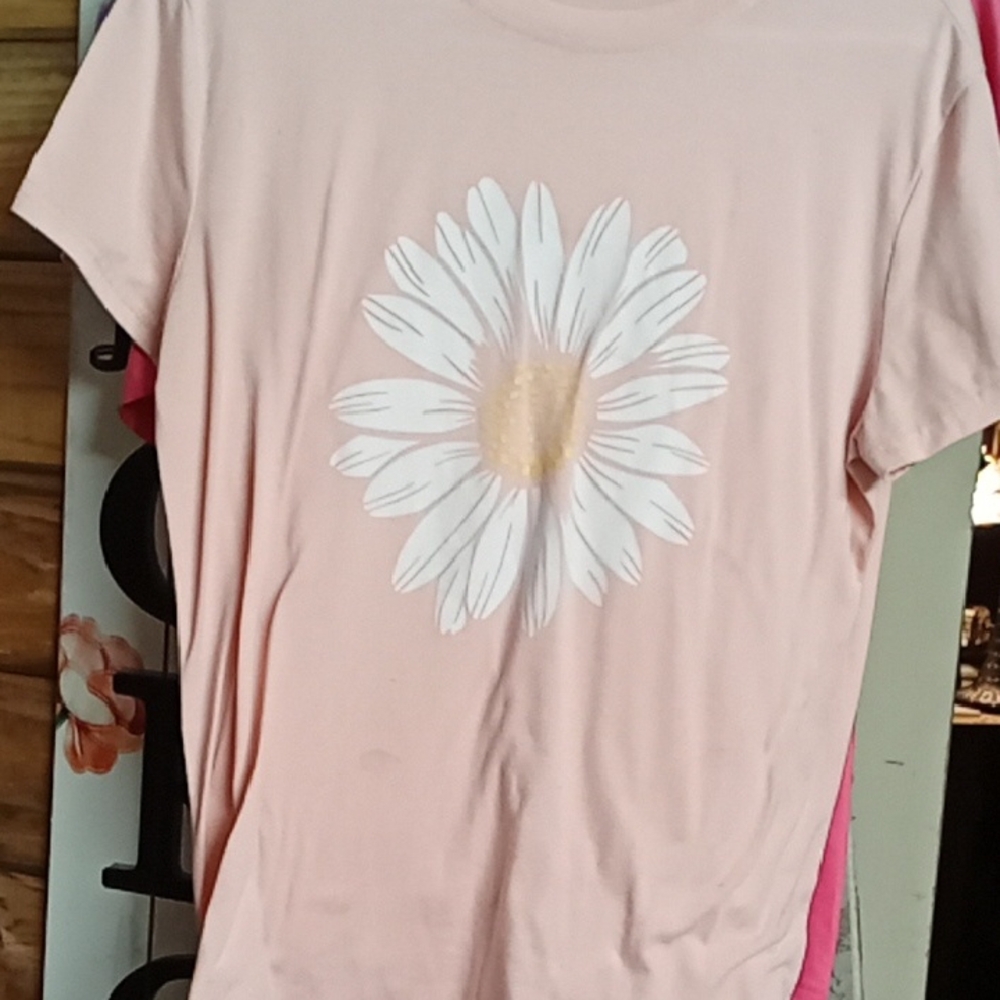 Pink T-Shirt with Daisy Print